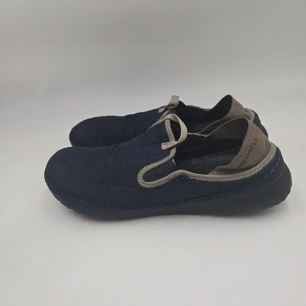 Merrell Mens Hut Moc Shoes Size 12 Blue Quilted Slip On Casual Travel Loafers
